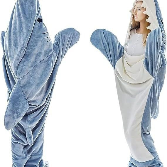 Cartoon Shark Sleeping Bag Pajamas Office Nap Shark Blanket Karakal High Quality Fabric Mermaid Shawl Blanket For Children Adult